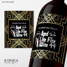 Load image into Gallery viewer, Mens Birthday Wine Labels , Custom Wine Labels Happy Birthday Decorations, Godfather inspired themed Birthday Decor
