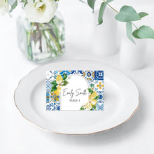 Load image into Gallery viewer, Tuscan Lemon Bridal Shower Invitation,Blue Tile and Lemon Cards,Citrus Lemons Invitations,Country Lemons Invites for Bridal any event