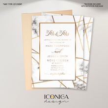Load image into Gallery viewer, Wedding Invitation Marble Invitation Gold Invitations Printed Cards Aimee - Marble Geometric Collection
