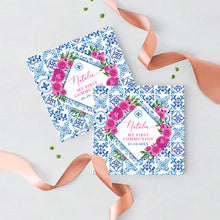 Load image into Gallery viewer, Tuscan Pink Floral First Communion Menu