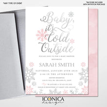 Load image into Gallery viewer, Winter Wonderland baby Shower Invitation, Wonderland christmas cards Holiday card, Printed or Printable File Free Shipping IBS0024