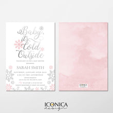 Load image into Gallery viewer, Winter Wonderland baby Shower Invitation, Wonderland christmas cards Holiday card, Printed or Printable File Free Shipping IBS0024
