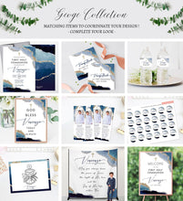 Load image into Gallery viewer, First Communion Invitation Boy or Girl Geode Elegant Invitations, Blue Watercolor Geode Invitation,Any Religious Event