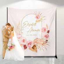 Load image into Gallery viewer, Boho Chic Invitation, boho chic wedding invites, Dried Floral Pink Invite, Boho Bridal Shower Invitations,Pampas theme Wedding Invite