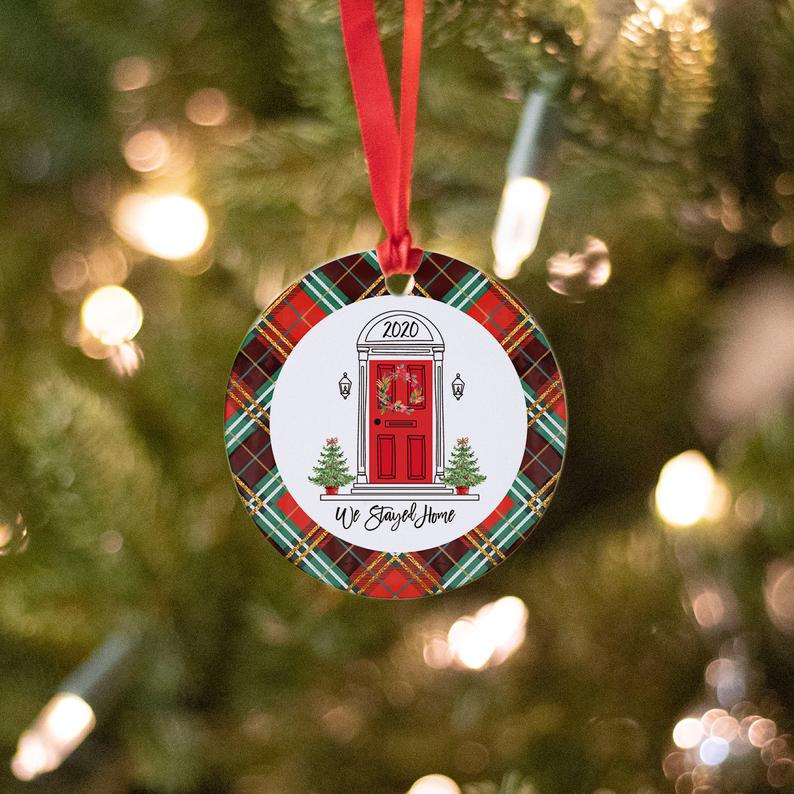 2020 Quarantined Christmas Ornament We stayed Home Christmas Decoration Personalized | Custom Holiday Gifts | Any text