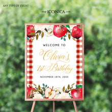 Load image into Gallery viewer, Apple Orchard party invitation, Apple of my eye invitations, Fall PARTY Invites,Fruit Party card,Printed
