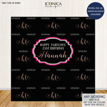 Load image into Gallery viewer, Birthday Photo Booth Backdrop, Purple & Pink, Step And Repeat Backdrop, Red Carpet Banner, 21st Birthday, Printed BBD0039