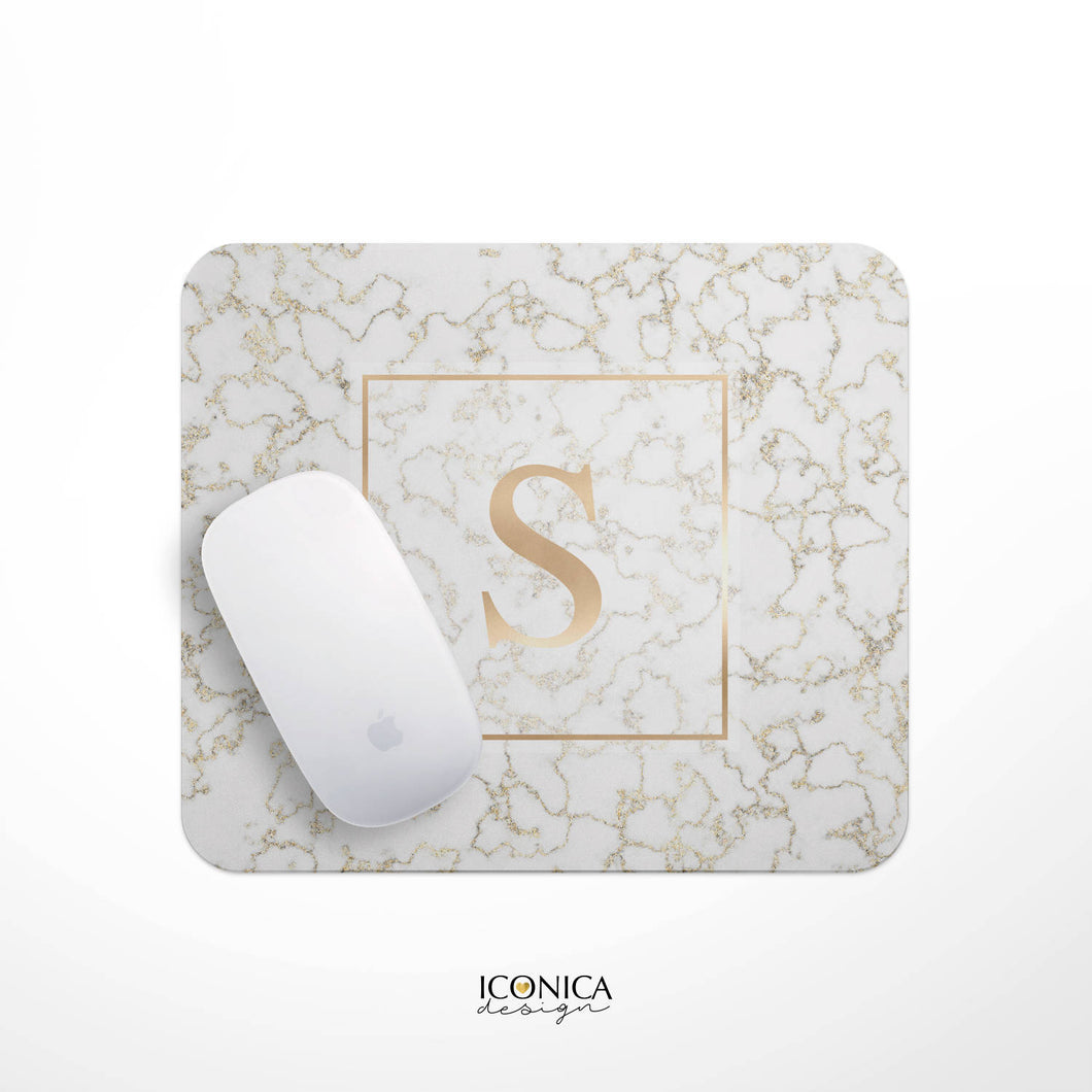 Marble Mouse Pad, Marbel and Faux Gold Foil, Personalized Gift, Custom Gift,Desk accessories,Personalized Mouse Pad MP0012