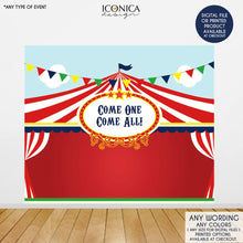 Load image into Gallery viewer, Circus Party Backdrop,First Birthday Carnival Party Backdrop,Carousel Backdrop,Any Age, Printed Bbd0021