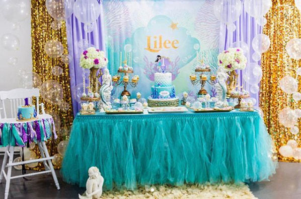 Virtual Baby Shower Under The Sea, Mermaid Tail, Baby Shower Backdrop, –  Iconica Design