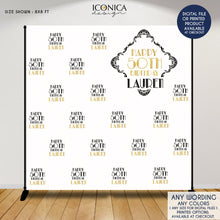 Load image into Gallery viewer, Birthday Backdrop, 50th Birthday Custom Step And Repeat Backdrops, Milestone Birthday Backdrop, Personalized birthday, 50th Birthday party, Printed BBD0123
