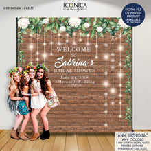 Load image into Gallery viewer, Graduation Party backdrop, Retirement, Prom Party Decorations, Rustic and Greenery backdrop, photo backdrop, Printed