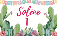 Load image into Gallery viewer, Cactus Party Backdrop, Bridal Shower Fiesta,Cactus Desert Party,Cinco de Mayo,Watercolor,Mexican Theme, Printed BBD0134