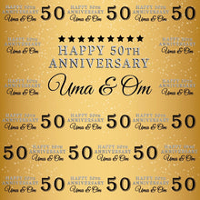Load image into Gallery viewer, 50th Anniversary Party Decor, Gold and Black Backdrop,50th Anniversary Banner,We still DO,Golden anniversary,Printed BBD0088