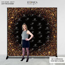 Load image into Gallery viewer, 50 Birthday Photo Booth Backdrop - Fifty Photo Booth, Milestone Birthday Backdrop , Printed  BBD0064