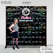 Load image into Gallery viewer, Disco Birthday Party Backdrop, Retro Dance Party, 70s Backdrop Dance Party, Milestone Birthday Backdrop, Night Fever Party Banner, Any age, Printed