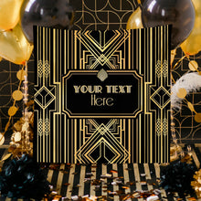 Load image into Gallery viewer, Great Gatsby Backdrop,roaring 20s backdrop,holiday party decor,art deco backdrop,roaring twenties party,NYE Party,hollywood backdrop BBD0060
