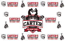 Load image into Gallery viewer, Boxing Photo Booth Backdrop, Custom Step and Repeat Backdrop, Boxing Birthday Bash banner, Sports Party - Printed or Digital File BBD0084