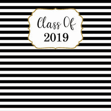 Load image into Gallery viewer, Black And White Party Backdrop, Black And White Stripes backdrop, Elegant Party Backdrop, Any text - Printed Or Printable File BAE0011
