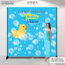 Load image into Gallery viewer, Virtual Baby Shower Rubber Ducky Baby Shower Photo Backdrop,Personalized Pool party Backdrop,Personalized Summer Backdrop,Swimming Bash
