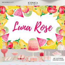 Load image into Gallery viewer, Tutti Frutti Party Backdrop, TWO-TTI FRUTTI Fruit Party Decor, Summer Parties, Birthday Photo Booth Backdrop, Printed Or Printable BAE0009