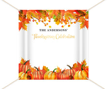 Load image into Gallery viewer, Fall Bridal Shower decor Personalized,Fall Party Backdrop,Thanksgiving Feast Banner, Pumpkin Fall Banner,any text, Printed