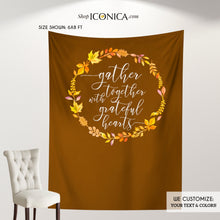 Load image into Gallery viewer, Fall Party Decorations,Thanksgiving Backdrop,Personalized Thanksgiving Dinner Decor,Thanksgiving Feast Banner,Thanksgiving Decor BHO0040