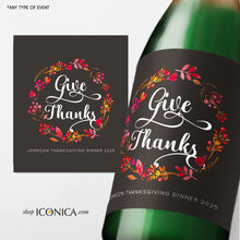 Load image into Gallery viewer, Holiday Champagne Labels,Thanksgiving Labels,Personalized Fall Party Labels,Bottle Labels,Thanksgiving Feast beer or wine labels
