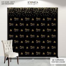 Load image into Gallery viewer, Birthday Photo Booth Backdrop Quinceanera Custom Step & Repeat Backdrop Red Carpet 15th Birthday Printed BBD0055