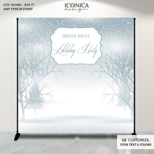 Load image into Gallery viewer, Winter Wonderland Backdrop , Any wording,Winter Photo Booth Backdrop,Winter Party Step and Repeat Backdrop, Printed BHO0026