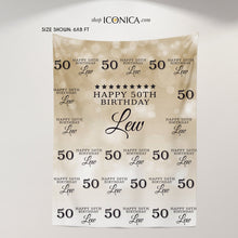 Load image into Gallery viewer, Birthday Photo Booth Backdrop, Milestone Birthday Backdrop, Custom Step And Repeat Backdrop Red Carpet Banner 50th Birthday Printed - BBD0032