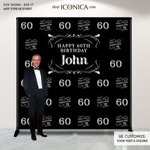 Load image into Gallery viewer, 60th Birthday Backdrop, Aged to Perfection Custom Step And Repeat Backdrops, Milestone Birthday Backdrop ,Personalized birthday, Printed BBD0126