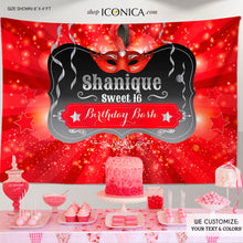 Load image into Gallery viewer, Masquerade Banner Backdrop - Sweet Sixteen, or any age - Party Backdrop - Any color Any type of event Printed
