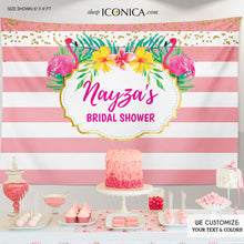 Load image into Gallery viewer, Flamingo Party Backdrop,Tropical Luau Backdrop Summer Parties,Let's Flamingle Backdrop,Tiki Party Pool Party, BBR0022