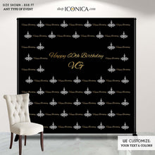 Load image into Gallery viewer, Birthday Photo Booth Backdrop Personalized, Milestone Birthday Backdrop , 60th Birthday Backdrop,Step And Repeat Backdrop,Any age Printed BBD0010
