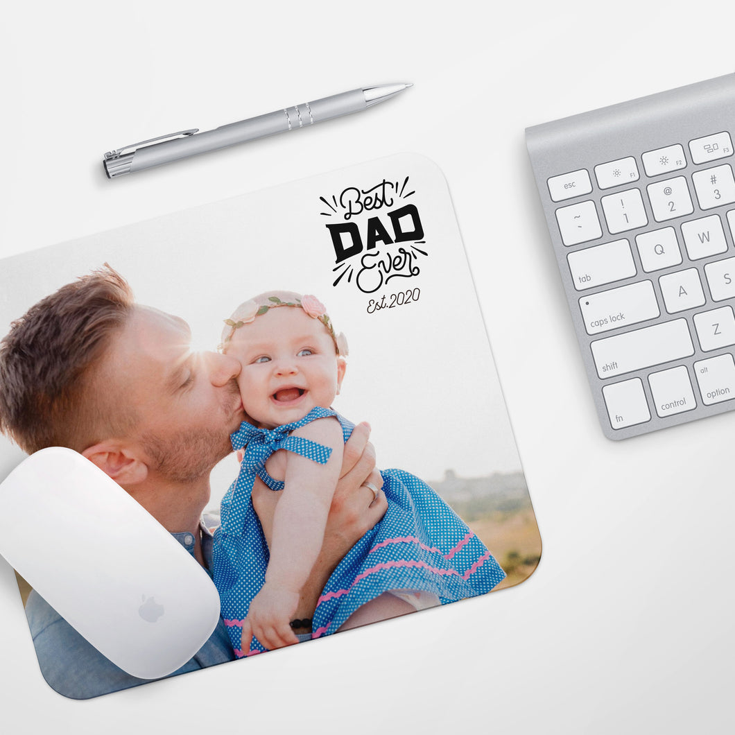 Photo Mouse Pad Fathers Day Gift from kids Dad Mouse Pad Fathers Day Gift Ideas Dad Home Office decor Personalized Mouse Pad Christmas Gift