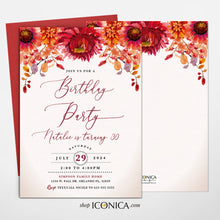 Load image into Gallery viewer, Fall in Love Bridal Shower Invitation,Fall Engagement party invitation,Fall Leaves, Fall dinner party Invite {Bruna Collection}