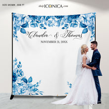 Load image into Gallery viewer, Wedding Invitation Blue Floral Blue Engagement Party invitation Blue Garden Invite Watercolor Blue Engagement Winter Party {Celestia Collection}