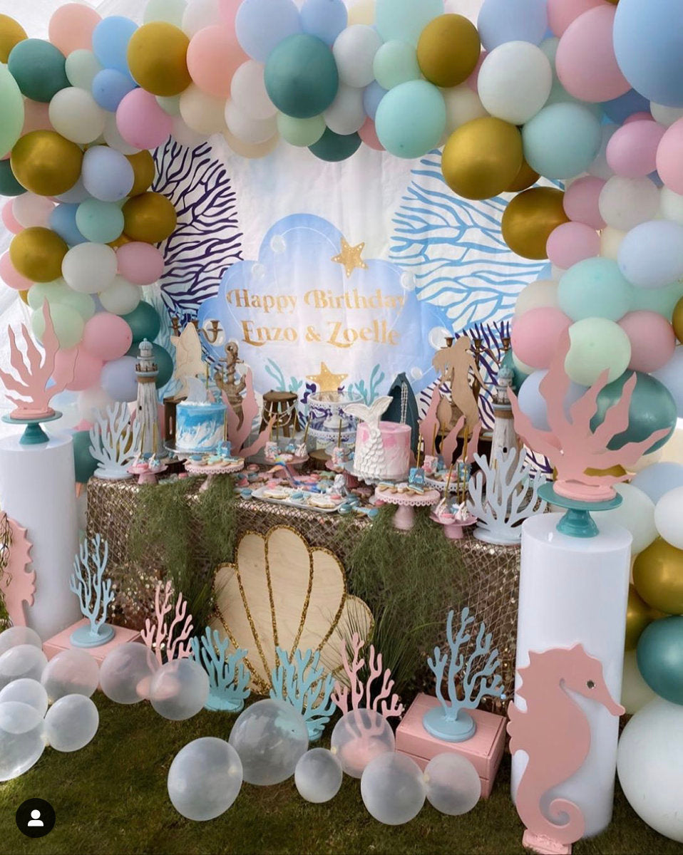 Under The Sea Backdrop, Mermaid party backdrop, Mermaid Birthday Banne –  Iconica Design