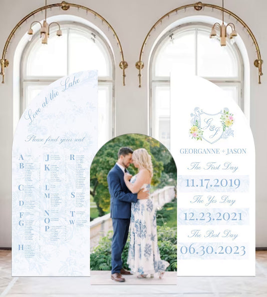 Arch Seating Chart Large Wedding Seating Chart Arched Panel with easel Entrance Sign Foam Board Custom text, color, Light Weight Indoor use
