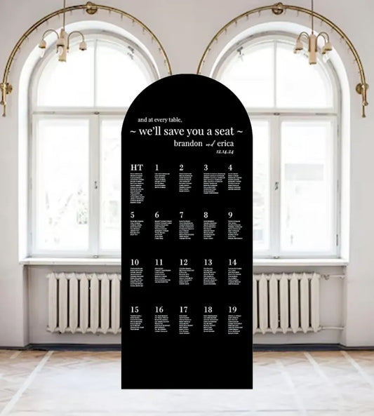 Wedding Seating Chart Large Arch Seating Chart Sign with easel Modern Wedding Decor Entrance Sign Foam Board Custom text, light weight