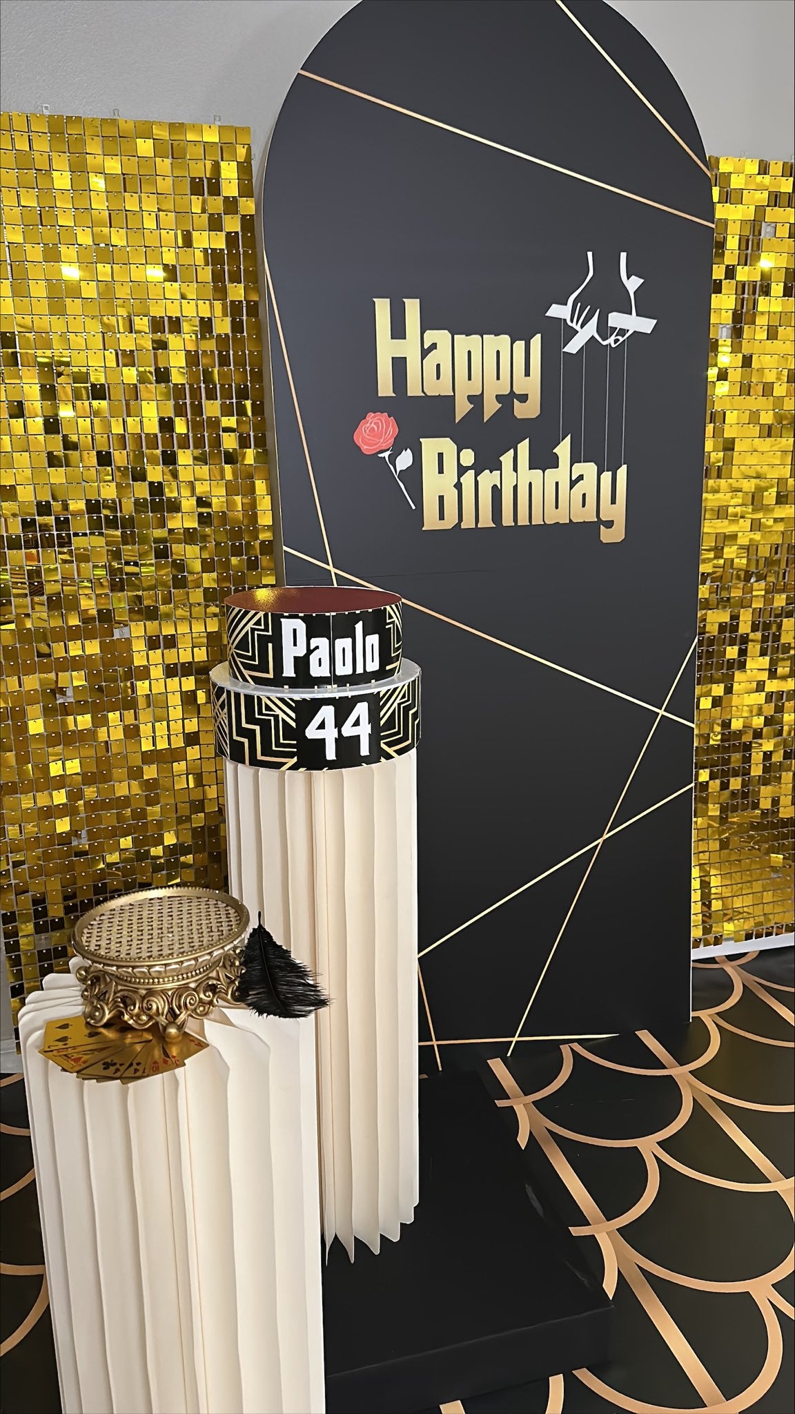 Godfather Theme Birthday Arch Backdrop — Custom Sign