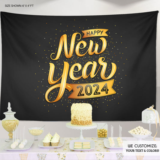 General new year gold and black Backdrop