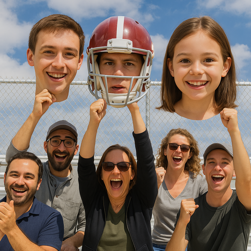 Custom Big Head Foam Board Cutout for Weddings or Sport games, Playful Wedding Portrait with Cutouts