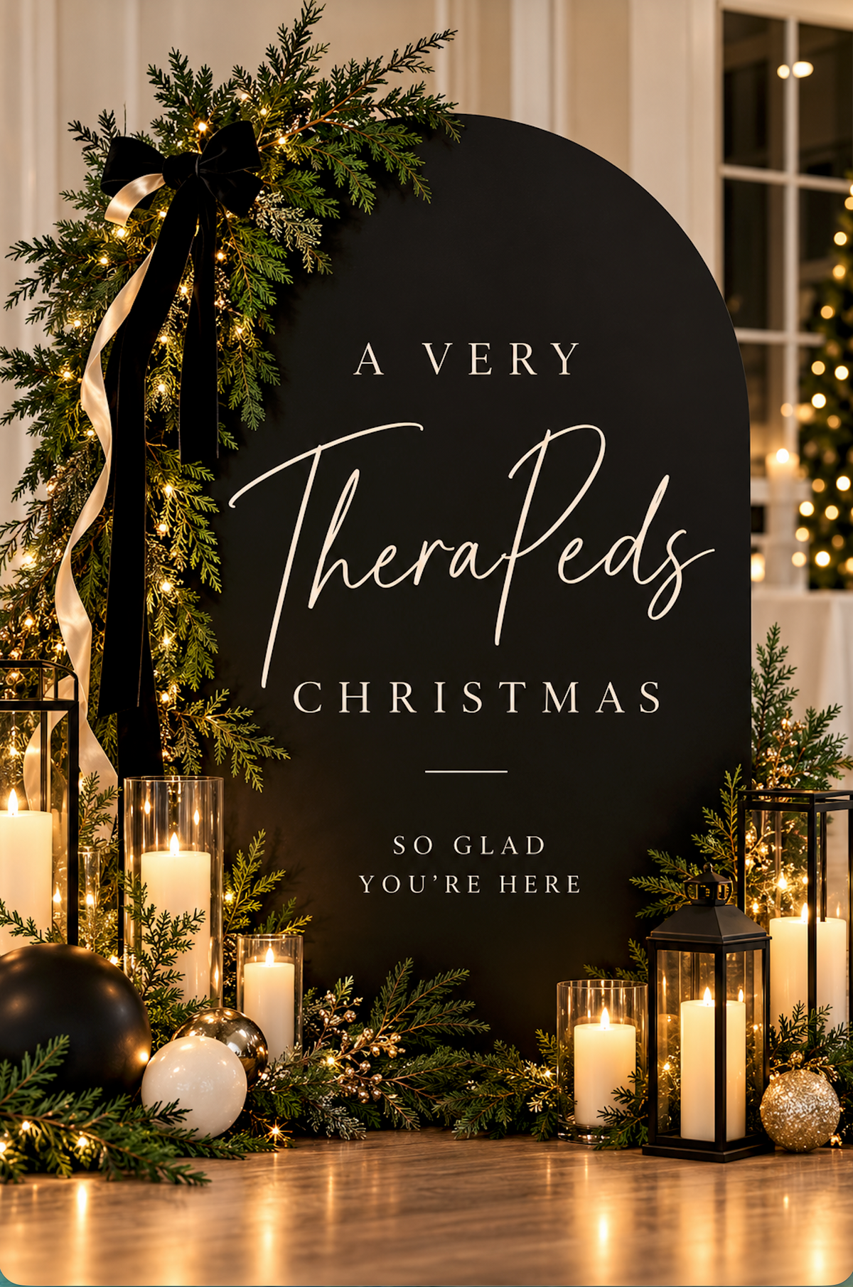 Custom Arch or Rectangular Foam Board Sign, Corporate Christmas Party or Holiday party 7ft Tall