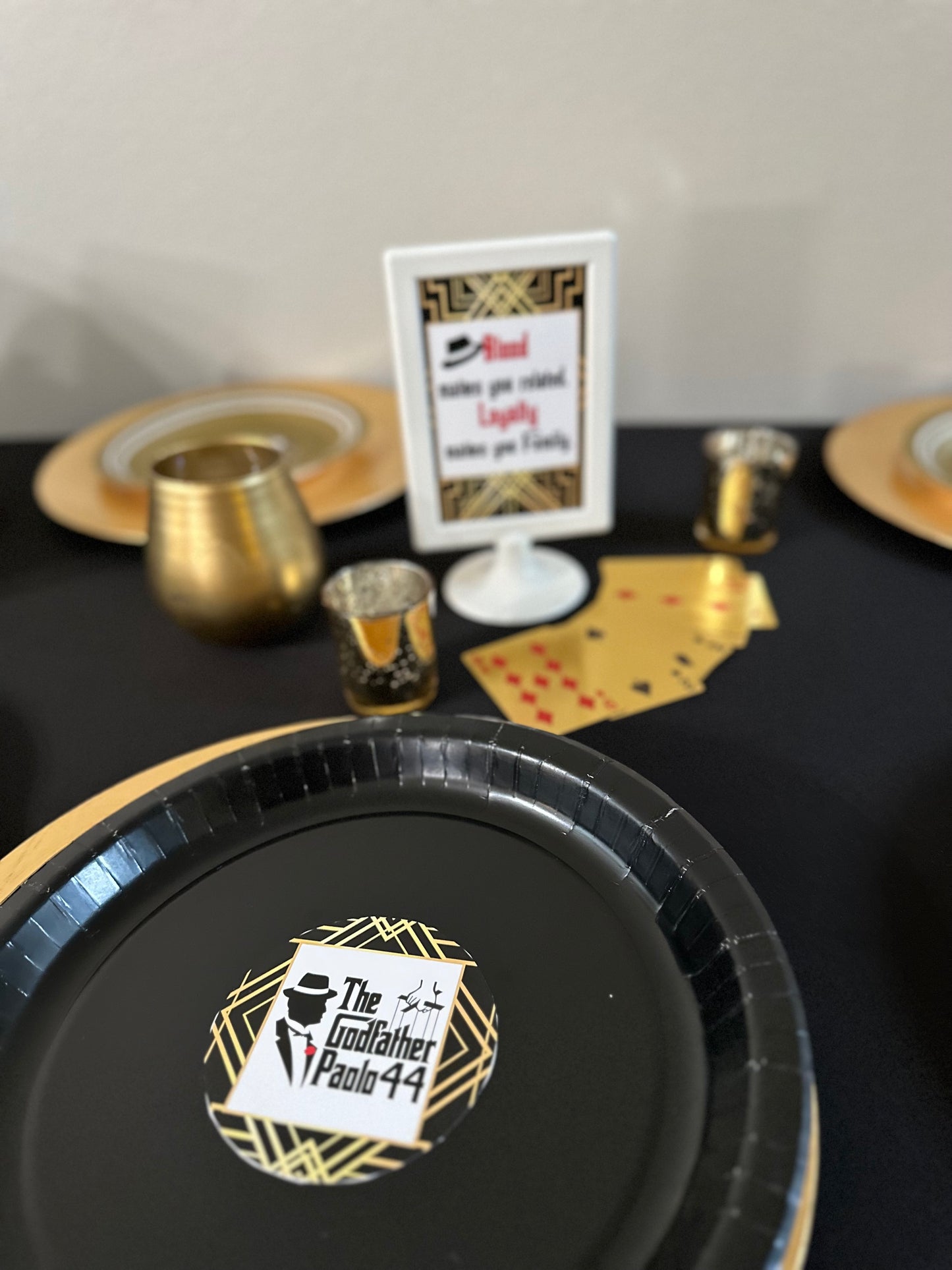 Godfather Theme Birthday Arch Backdrop — Custom Sign