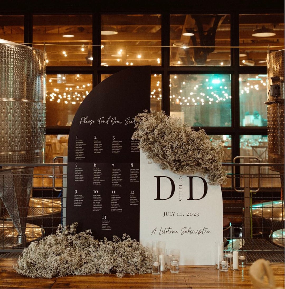Arch Wedding Seating Chart - Please Find Your Seat sign