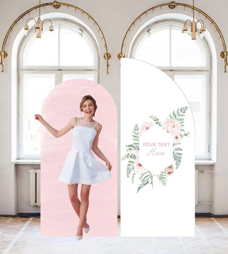 Bridal Shower Valentines day decor Large Arch Signs any text, Engagement Party Large Arch Signs Wedding Announcement Arched Panel with easel