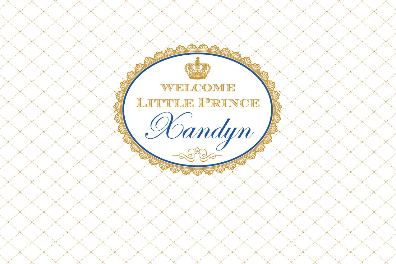 Personalized Prince Baby Shower Backdrop | Royal Party Banner (Printed or Printable)