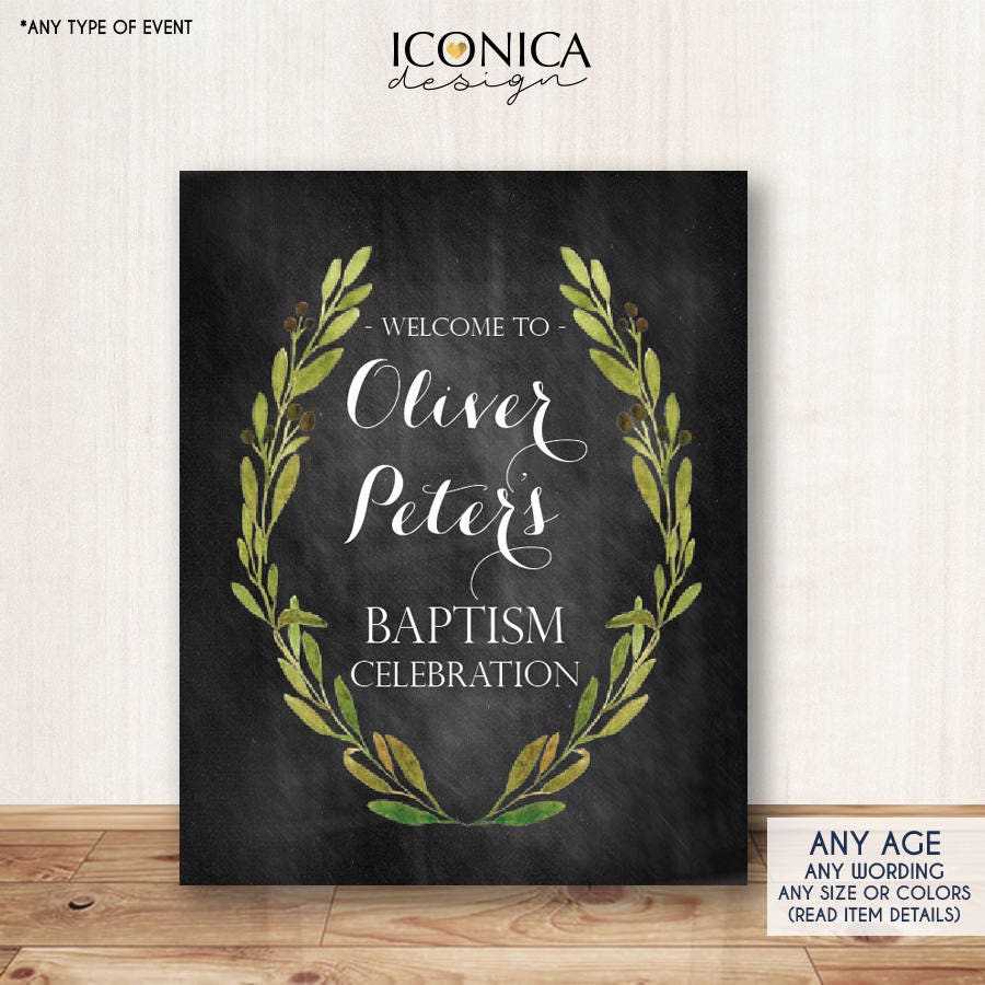 Olive Branch Baptism Sign - Custom Event Poster